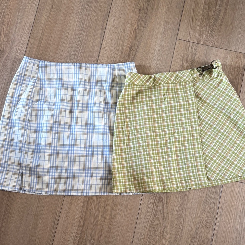 Two cute plaid mini skirts